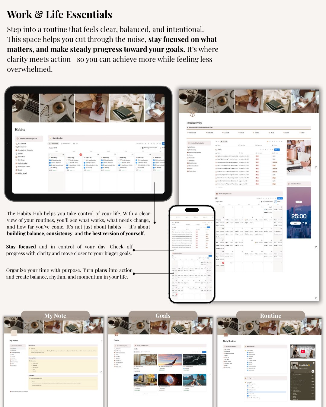 Stress-Free Productivity Hub for Young Women in Work & Life